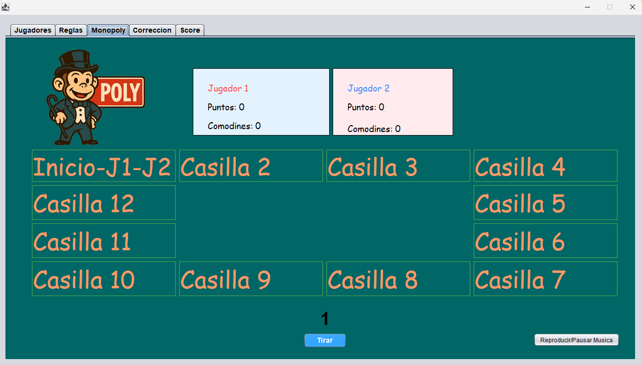 Videojuego educativo estilo Monopolio hecho en Java